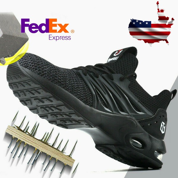US FEDEX Fast Shipping Safety Sneakers Mens Steel Toe Shoes Hiking