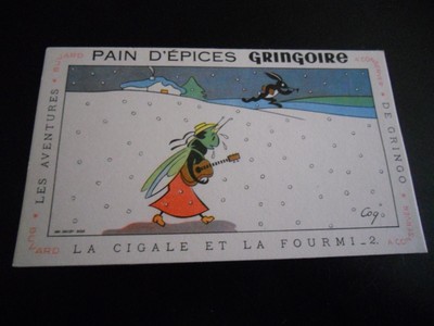 Pain d'épices - BUVARD :Pain d'Epices GRINGOIRE Le reveil brutal Lapin