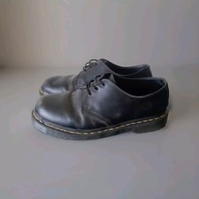 Dr Doc Martens Men’s Smooth Black School Leather Shoes Docs Boots US M 8 UK 7