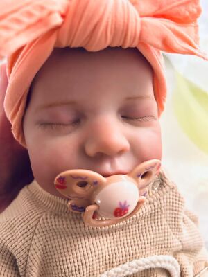 Adorable 19'' Lifelike Newborn Baby Dolls Full Body Vinyl Girl Sleeping Baby Gift