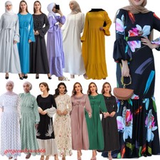 Dubai Abaya Muslim Women Long Maxi Dress Robe Kaftan Arab Robe Islamic Casual