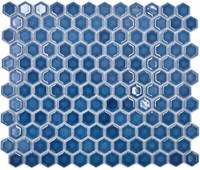 Keramikmosaik Hexagon BlaugrüN GläNzend Duschtasse Wc 11H-0405 I 10 Mosaikmatten