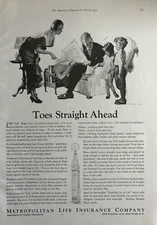 1932 Metropolitan Life Insurance Co NY Toes Straight Ahead Vintage Print Ad