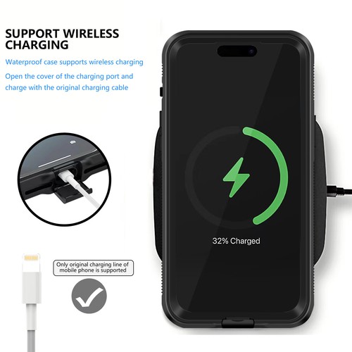 For iPhone 13/14 Pro/15/15 Pro Max Case Waterproof Cover with Screen Protector - Bild 62 von 72