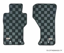 P2M Checkered Flag Race Carpet Floor Mats Set for Mazda Miata ND 16+ New
