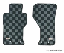 P2M Checkered Flag Race Carpet Floor Mats Set for Mazda Miata ND 16+ New