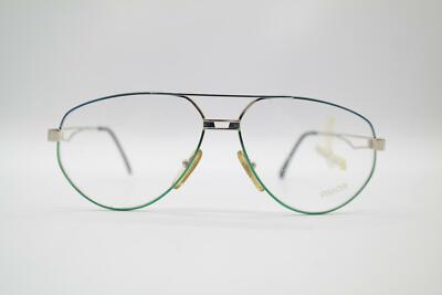 Vintage Amor 494 Gold Blau Grün Oval Brille Brillengestell eyeglasses NOS