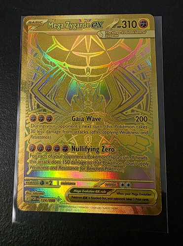 Pokemon Mega Zygarde EX Gold Mega Hyper Rare 124/88 Perfect Order