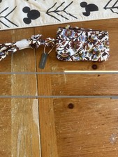 NWT Vera Bradley Zip Card Pouch Lanyard Marrakesh Vines Cream RP 30