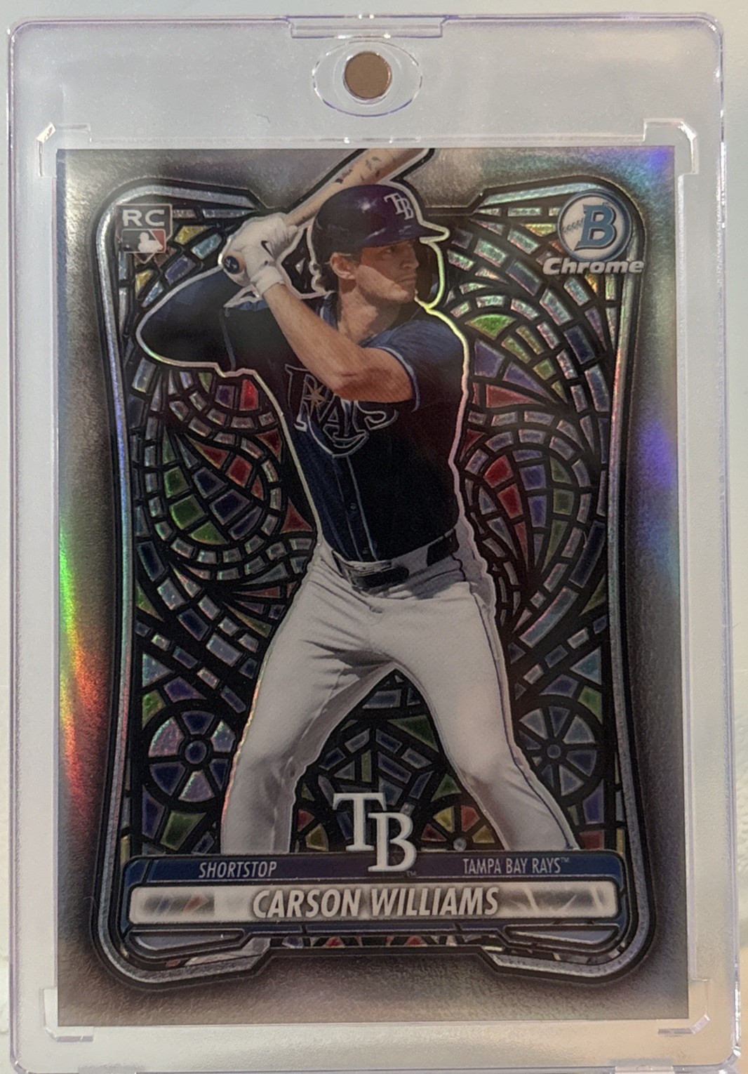 2026 Bowman Carson Williams RC Etched In Glass Variation Rookie SSP #39 Rays