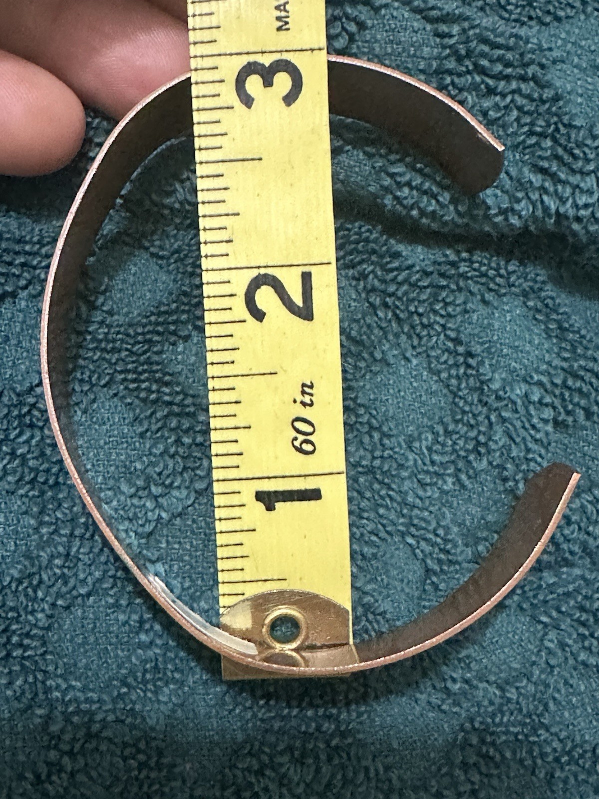 Vintage Solid Copper Cuff Bracelet Boho Aged Dist… - image 2