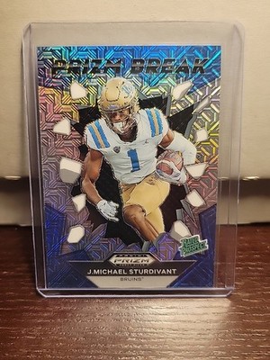 2024 Panini Prizm Draft Picks J. Michael Sturdivant Prizm Break Mojo /25 RC