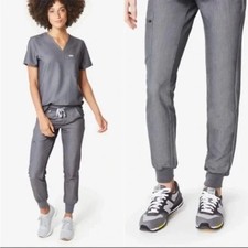 FIGS Scrub Pants Womens Large Tall Zamora Jogger Graphite Gray Technical