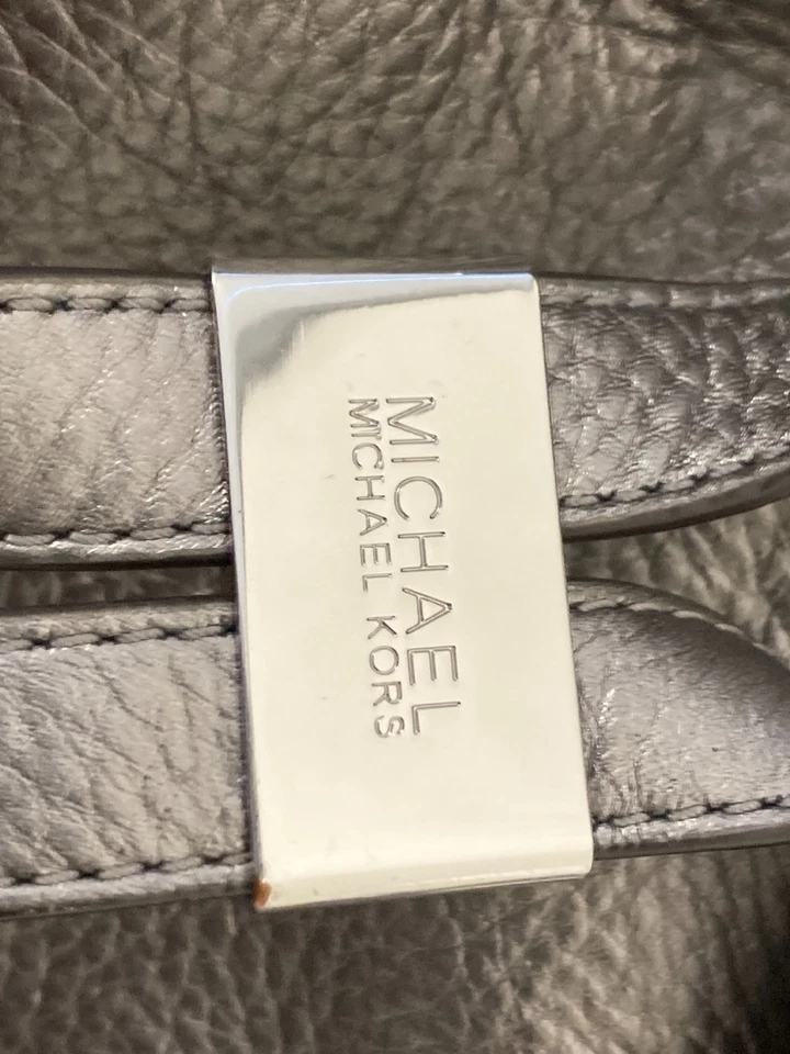 Michael Kors Silver Bag Purse Handbag Tote Authentic - Image 2 of 4