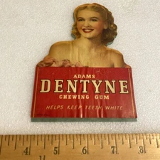 Original Vintage New Old Stock Decal Sticker for Dentyne Adams Gum Machine, Lady