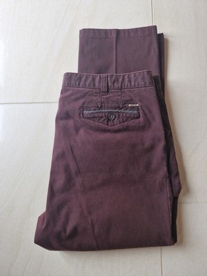 Meyer Cairns Chino Trousers Mens W42 L30 Burgundy Modern Comfort Straight Leg