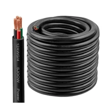 12/4 SJOOW Wire 100FT, 12 AWG 300V SJOOW Bulk Cable, 12 Gauge 4 Conductor Por...