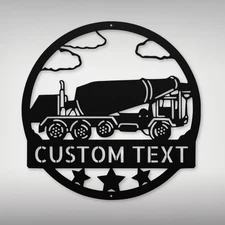 Custom Concrete Mixer Truck Metal Sign - Unique Decor for Construction Lovers