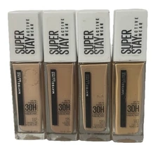 4x Maybelline Super Stay Active Wear Foundation #102, #120, #125, #140 