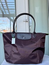 longchamp le pliage large mocha tote bag L with long handles
