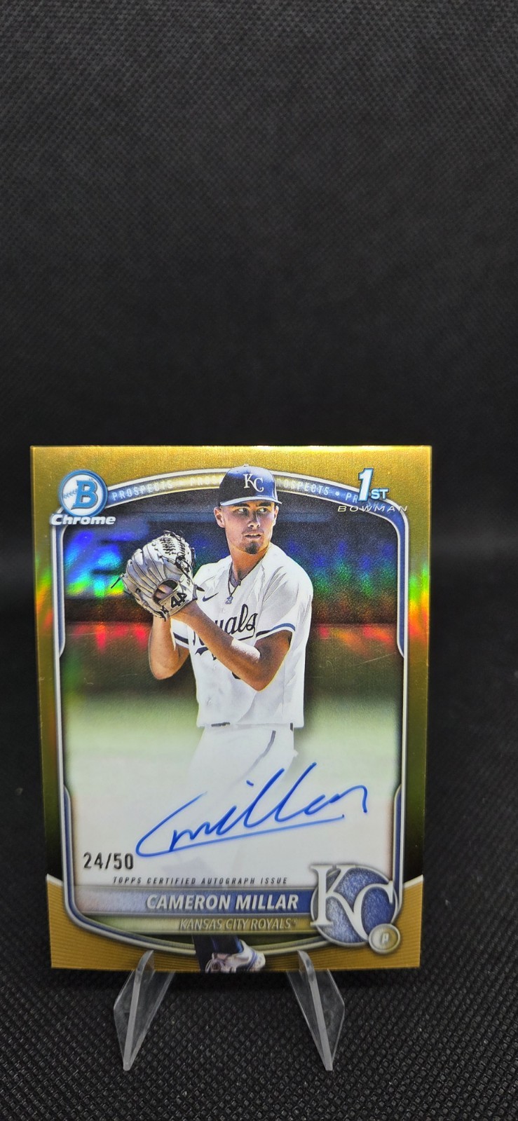 2025 Bowman Draft Chrome Prospect Autographs Cameron Millar Gold 24/50! On Card!