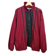 Vintage 90s Nike Mens Windbreaker Burgundy Large Streetwear Retro Sporty