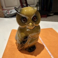 Ceramic Horned Owl Figurine 1970  s