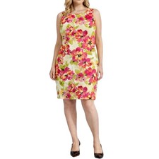 Ann Taylor LOFT Dress Womens 12 Multicolor Floral Painterly Feminine Romantic