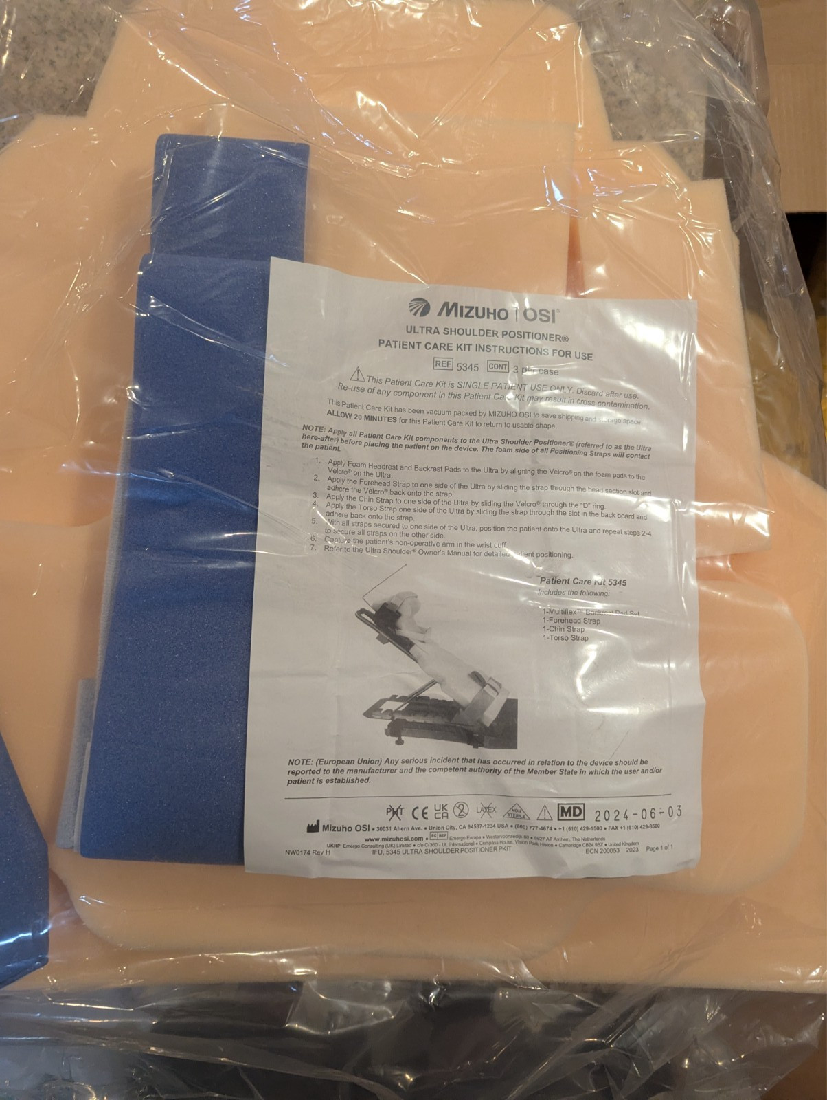 Mizuho OSI 5345 Ultra Shoulder Positioner Patient Care Kit.