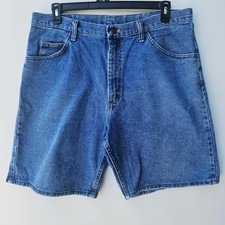 Wrangler Denim Jean Shorts Mens 36 Original Fit RELAXED 606W1DH Med Wash