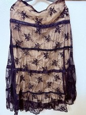 Angie  s Vintage Detailed Lace Fairycore Maxi Skirt Women's Size SM Gothic Boho