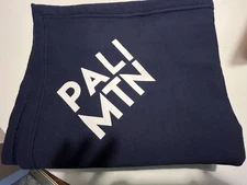 Warm and cozy navy blue camp blanket, fleece.