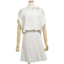 Valentino Sleeveless One Piece Cotton Blend Ivory S