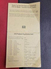 STD Product Registration ProPad Mail In Card ONLY Insert Authentic Booklet
