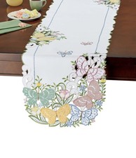 Exquisite Faux Suede Embroidered Butterfly Table Linens