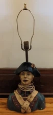 Vintage Ruth Jones Hand Painted Revolutionary War Soldier 29" Table Lamp