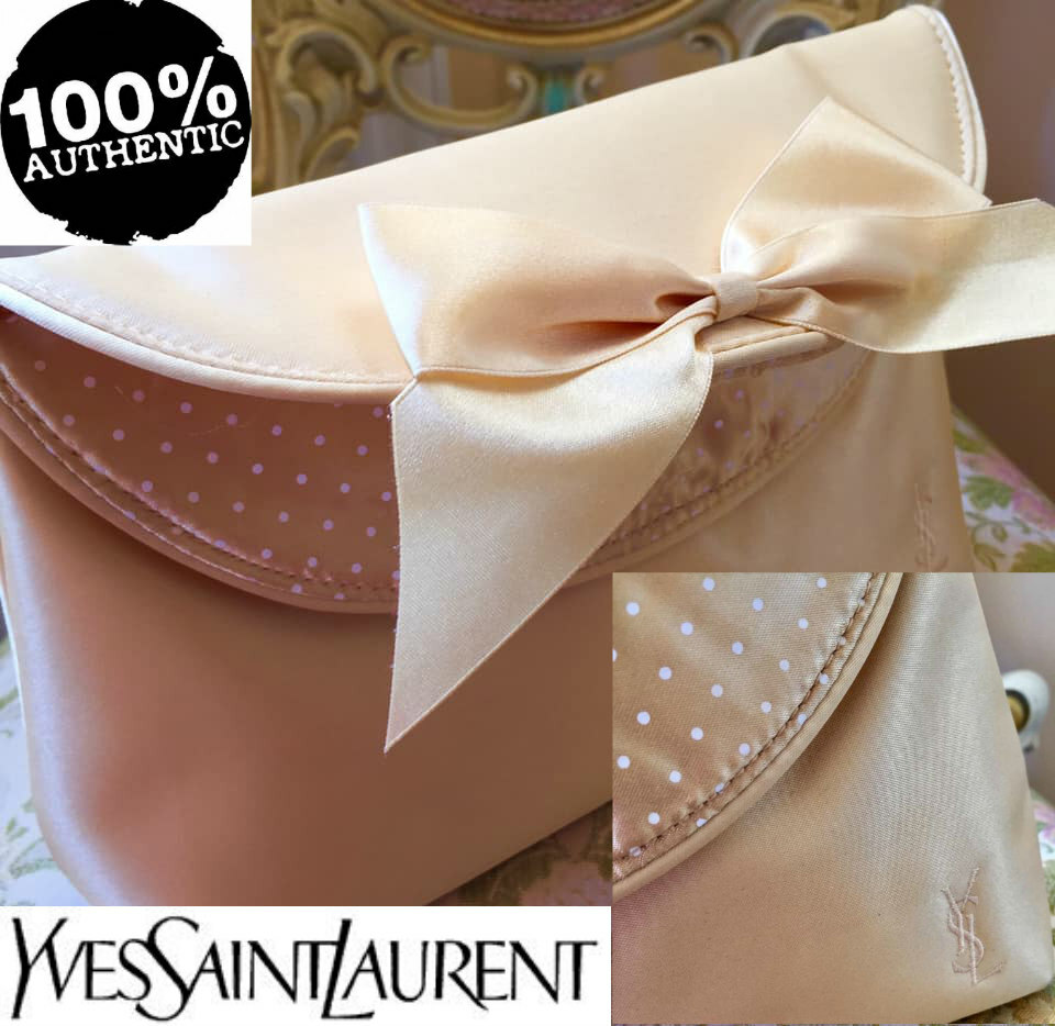 SAINT LAURENT Pochette 100% AUTENTICA Edizione Limitata YSL COUTURE BEAUTY MAKEUP Firma BORSA ORO