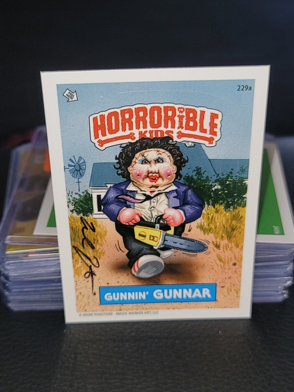Horrorible Kids GUNNIN GUNNAR AUTOGRAPHED by Garbage Pail Kids MARK PINGITORE