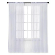 Window Sheer Crinkle White 40" by 84" Curtain Panel Room Essentials New