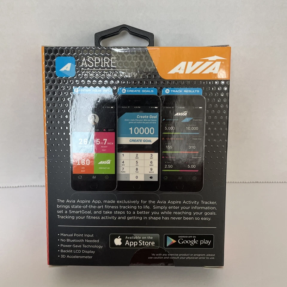 AVIA Aspire AV-CF2003B Sport Activity Tracker With App Included Black New - Image 2 of 4