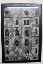 US Military Issue Patch Collection Group Framed up for Wall Army ACU Authentic