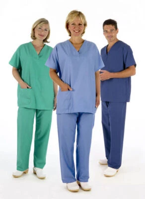 SCRUB SETS NHS Medical Compliant Scrub Suit Tunic (TOP ONLY) Healthcare Uniform Work Nurse