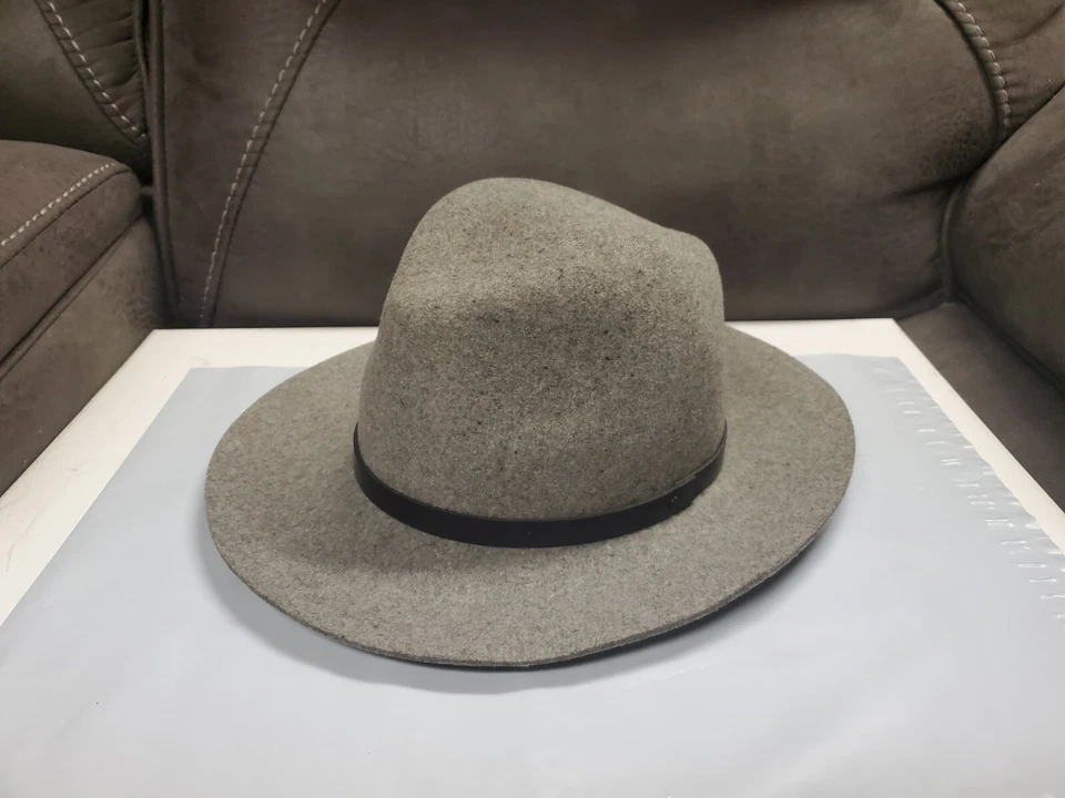 Sombrero - Mujer - Ala Floppy Fedora Gris Trapo y Hueso - Hecho en Nueva York - Talla S Foto 2 de 4