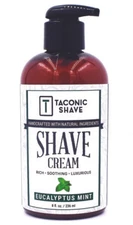 Taconic Shave Eucalyptus Mint Artisan Shave Cream 8 oz Pump Bottle All Natural