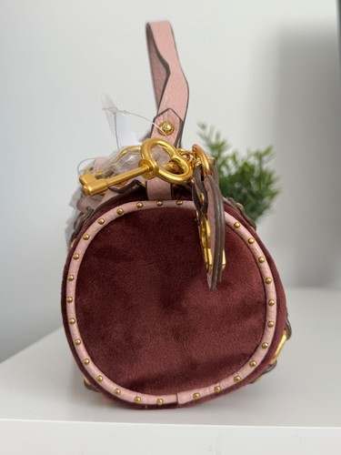 Juicy Couture UK Exclusive Heritage Tawny Port & Pink Twig Dog Barrel Bag - Picture 14 of 14