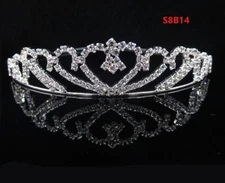 Bridal Heart Crown Head Tiara Crystal Hair Pageant Princess Queen Birthday S8B14