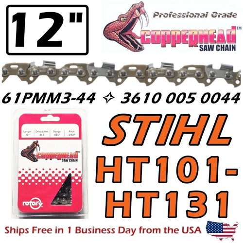 Copperhead 2-Pack 12" Saw Chains – Fits Stihl 61PMM3-44, HT101, HT131, .043 Gauge 3 thumbnail image