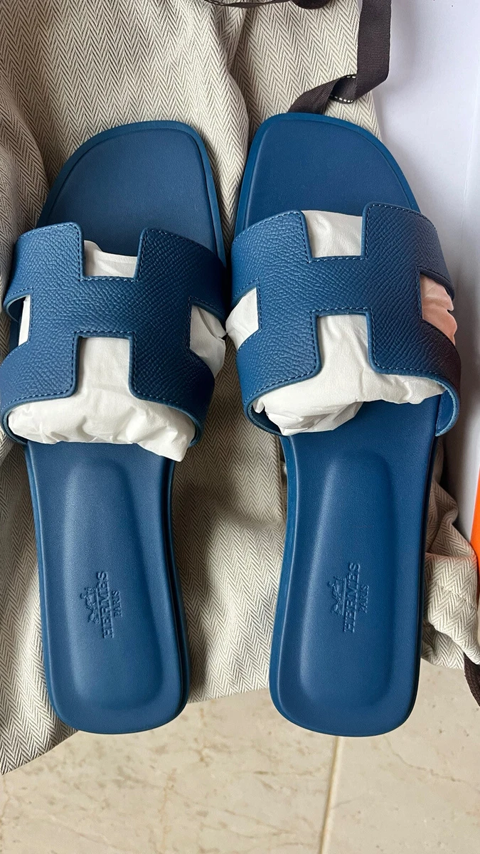 Hermès Oran Sandals Blue Bluette Size 38 - ASL1323 – LuxuryPromise