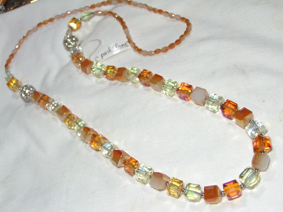 ...Nuevo PARK LANE...Collar Tono Plata, Cristales, Cuentas de Vidrio... Foto 2 de 4