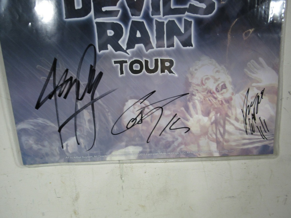 Misfits Devil's Rain Tour Poster Signed Jerry Only Dez Cadena Eric